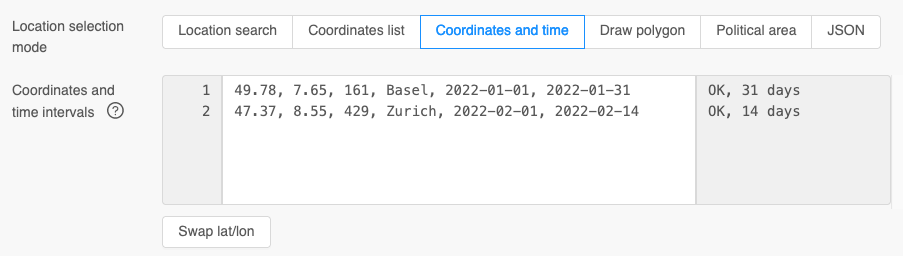 Coordinates and time